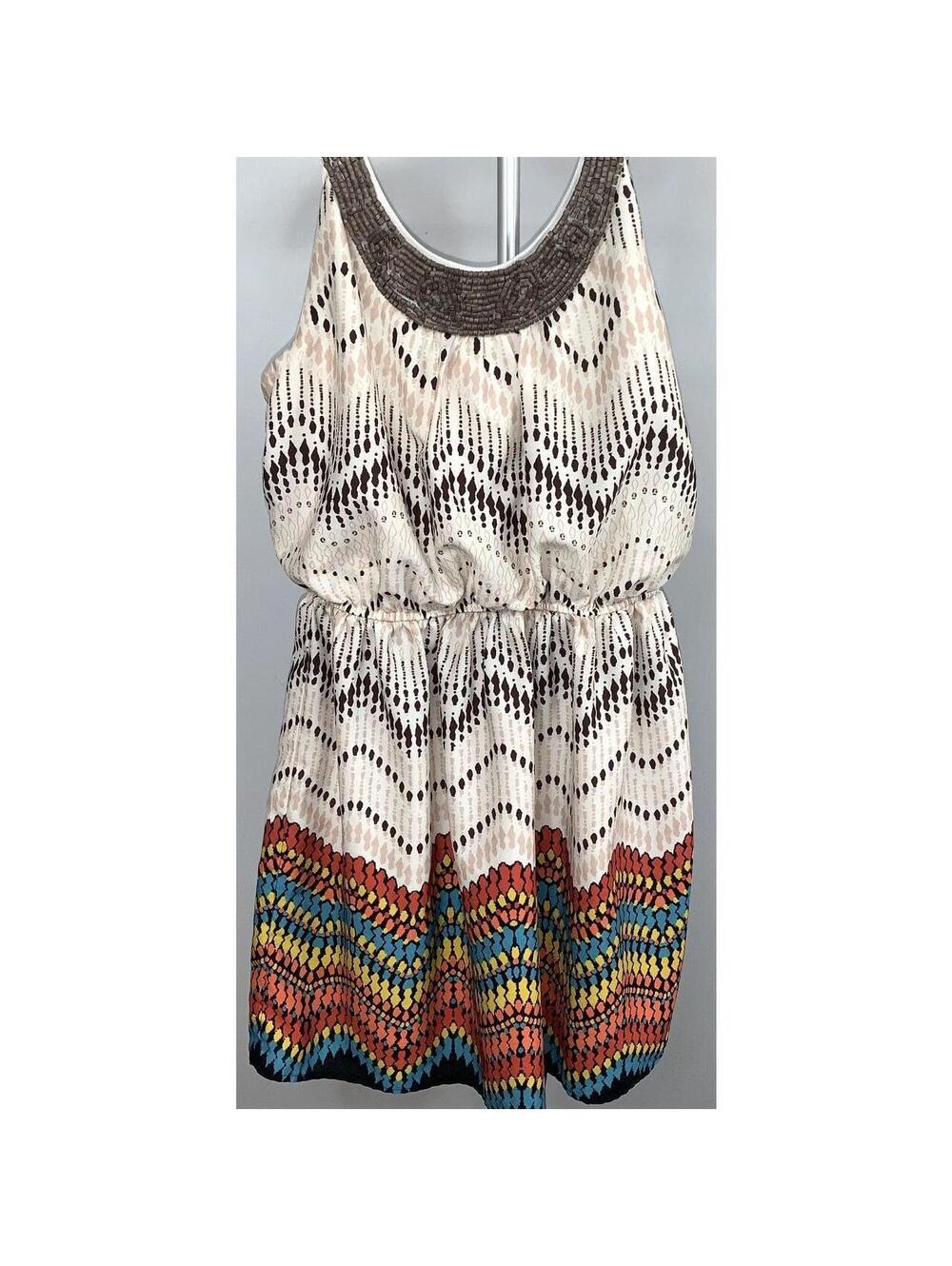 Three Pink Hearts Sleeveless Printed Dress Size M
